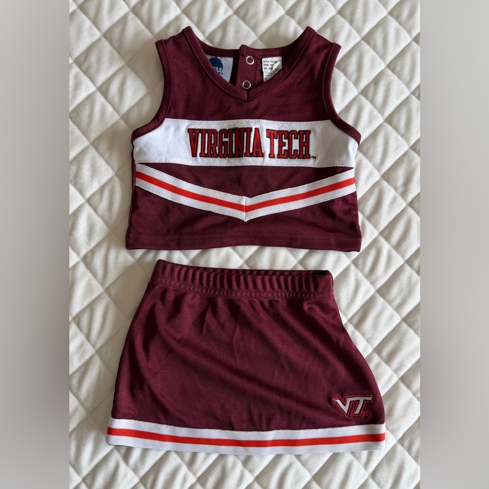 Virginia Tech Baby Toddler Cheerleader Outfit 12 Months NCAA Hokies Cheer Set